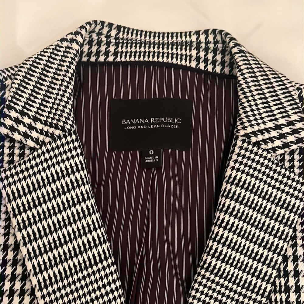 BANANA REPUBLIC LONG + LEAN HOUNDSTOOTH BLAZER